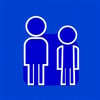 Royal Blue simple 2 stick men image