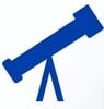 Telescope royal blue 2 dimensional clip art white backgroundsimple-1-1